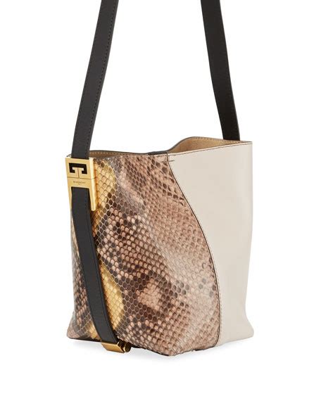 givenchy gv mini python & leather bucket bag|Givenchy GV Mini Python & Leather Bucket Bag .